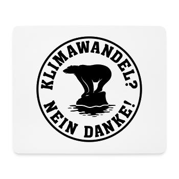 KLIMAWANDEL, NEIN DANKE LOGO - Mousepad (Querformat) - Weiß - Vorne