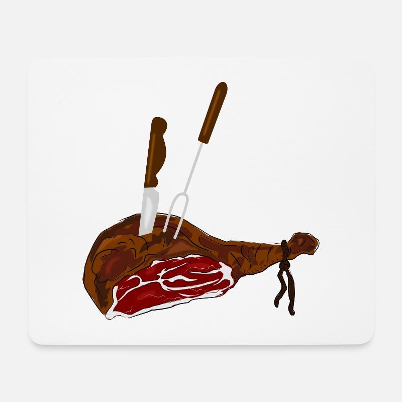 schinken speise essen koch - Mousepad (Querformat) - Weiß