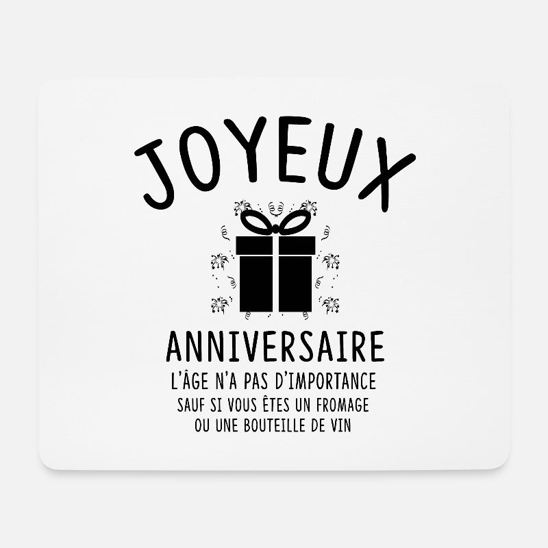 JOYEUX ANNIVERSAIRE - Tapis de souris (format paysage) - blanc