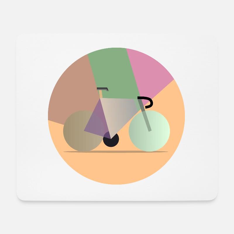 Abstraktes Rennrad, Rundes Design, Geometrisch - Mousepad (Querformat) - Weiß