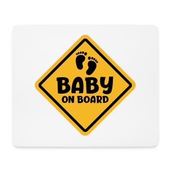 Slogan bébé à bord - bébé à bord Être enceinte - Tapis de souris (format paysage) - blanc - Devant