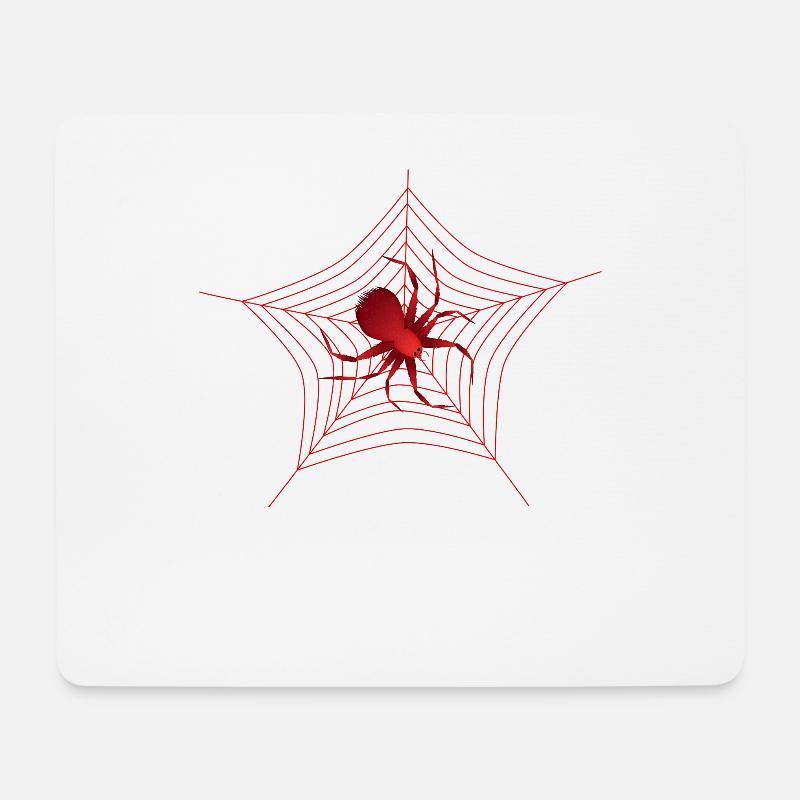 Spinne im Spinnennetz rote Spinne große Spinne - Mousepad (Querformat) - Weiß