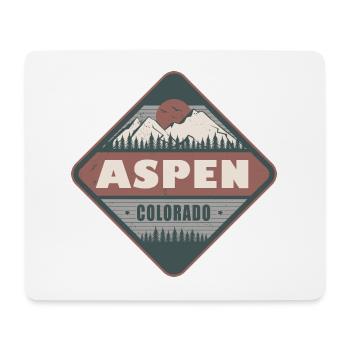 Aspen Colorado Vintage Hiking Design - Tapis de souris (format paysage) - blanc - Devant