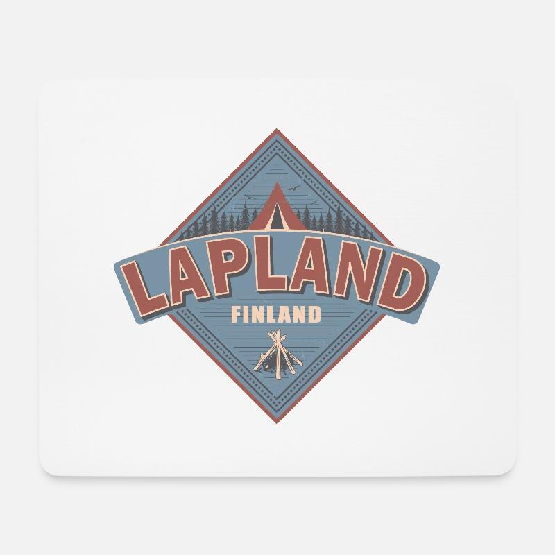 Lappland Finnland Vintage Camping Design - Mousepad (Querformat) - Weiß