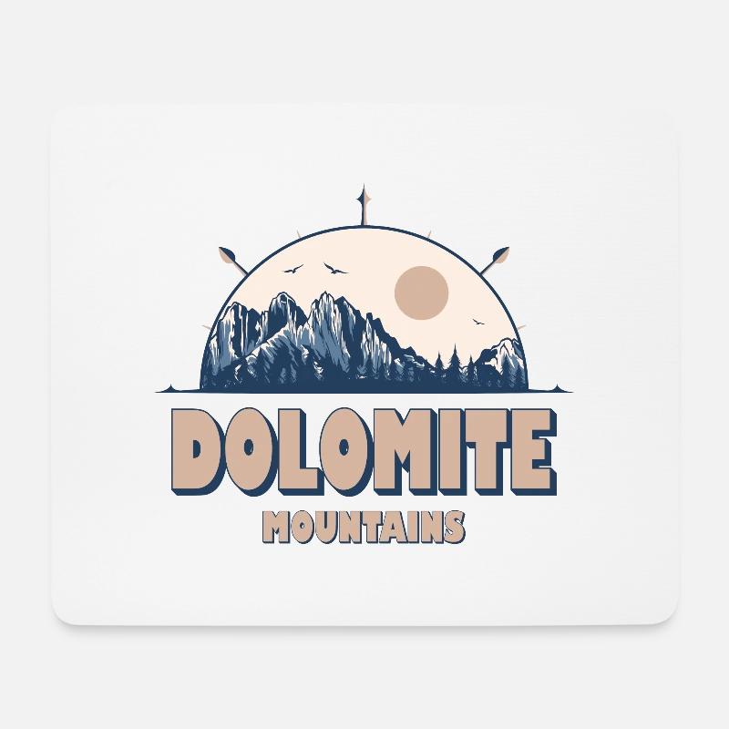 Dolomiten Italien Vintage Bergwandern - Mousepad (Querformat) - Weiß