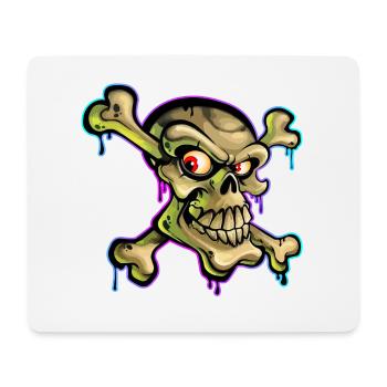 Pirate Crâne Cartoon Graffiti - Tapis de souris (format paysage) - blanc - Devant