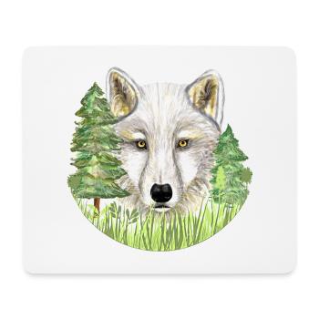 Wolf - Mouse Pad (horizontal) - white - Front