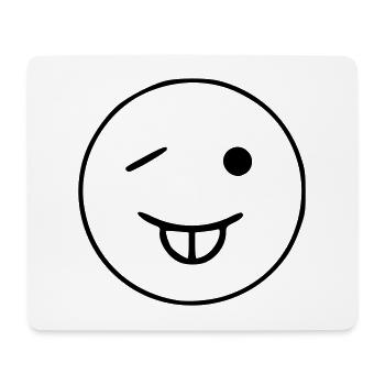 Emoji sketch teeth black - Mouse Pad (horizontal) - white - Front