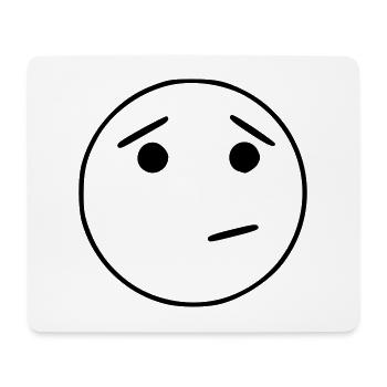 Emoji Skizze nachdenken schwarz - Mousepad (Querformat) - Weiß - Vorne