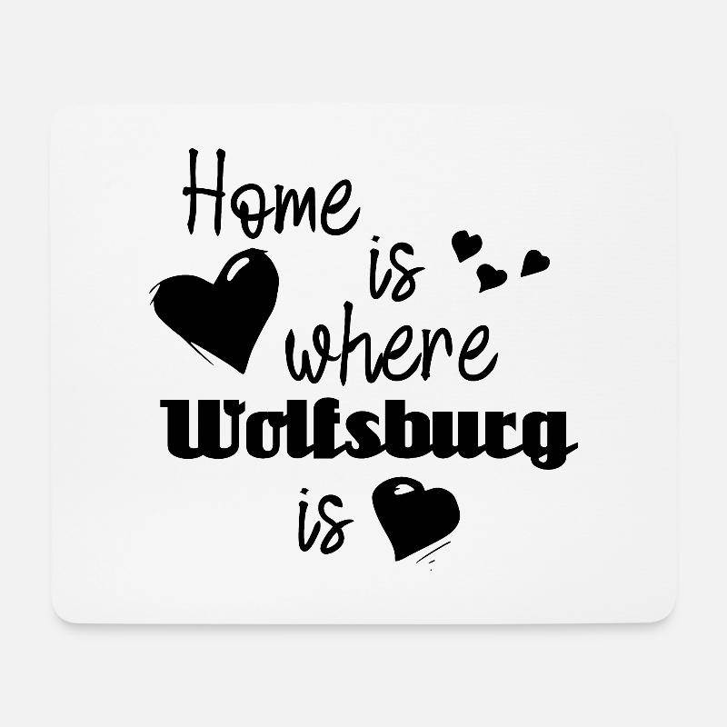 Zuhause in Wolfsburg - Home is where Wolfsburg is - Mousepad (Querformat) - Weiß