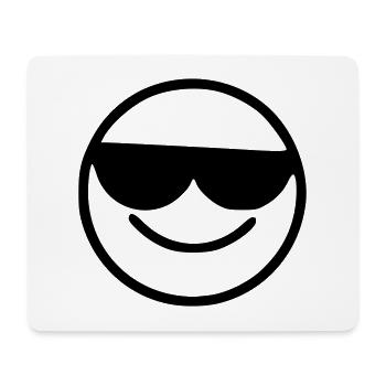 Emoji Sketch Lunettes de soleil noir - Tapis de souris (format paysage) - blanc - Devant
