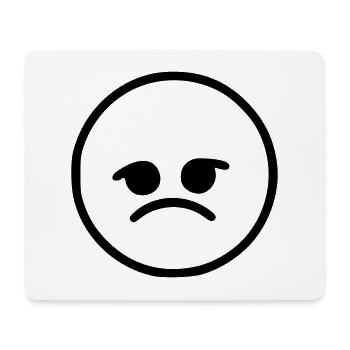 Emoji sketch noir triste - Tapis de souris (format paysage) - blanc - Devant