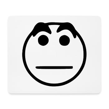 Emoji esquisse noir neutre - Tapis de souris (format paysage) - blanc - Devant