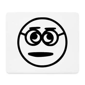 Emoji Skizze Brille schwarz - Mousepad (Querformat) - Weiß - Vorne