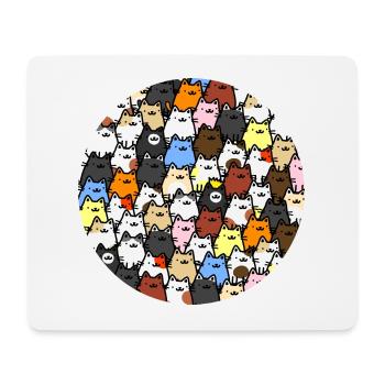 Pack of Cute Cartoon Cats: Adorable Feline - Mouse Pad (horizontal) - white - Front