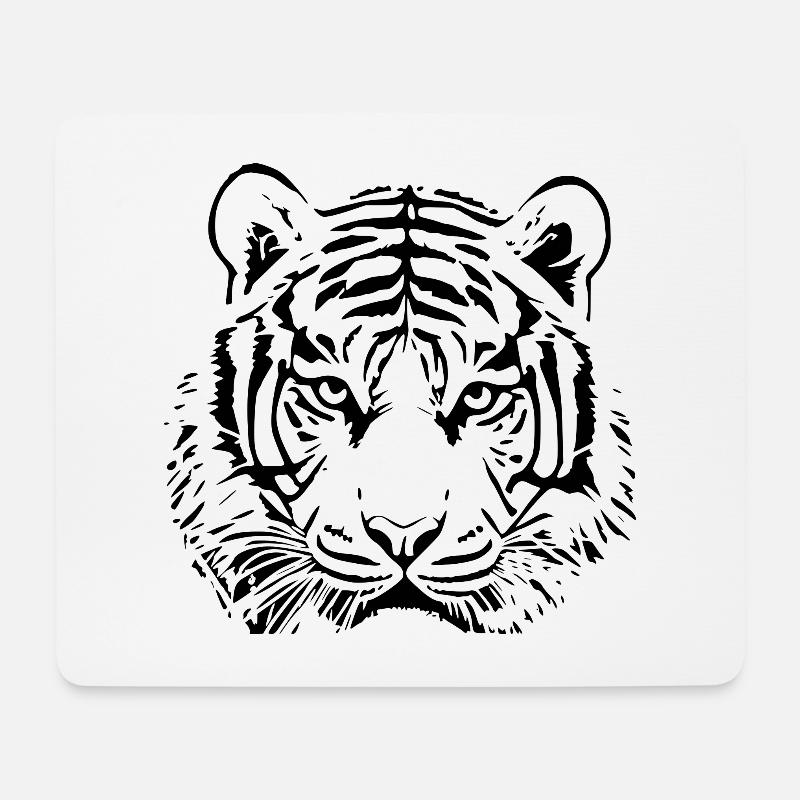 Tigerkopf Katze Tigers - Mousepad (Querformat) - Weiß