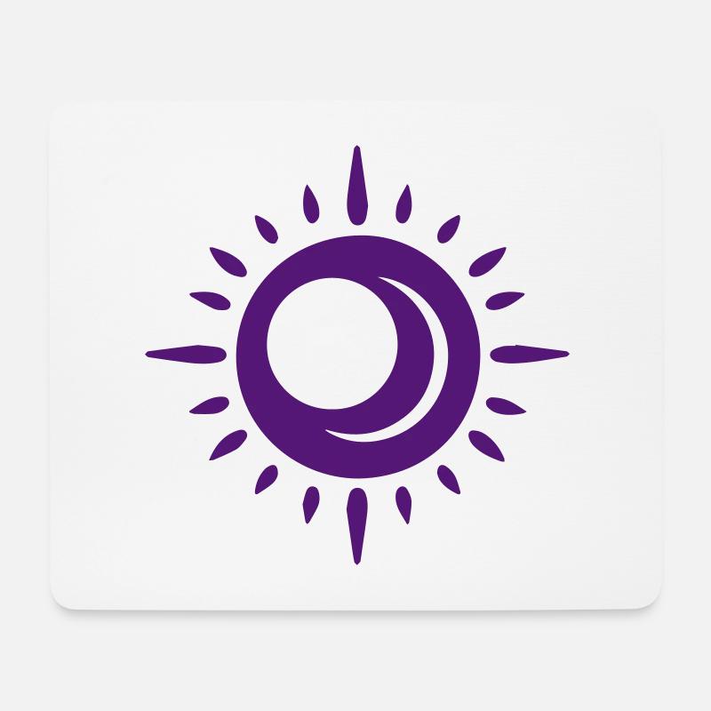 Sonne & Mond - minimalistische Harmonie - Mousepad (Querformat) - Weiß