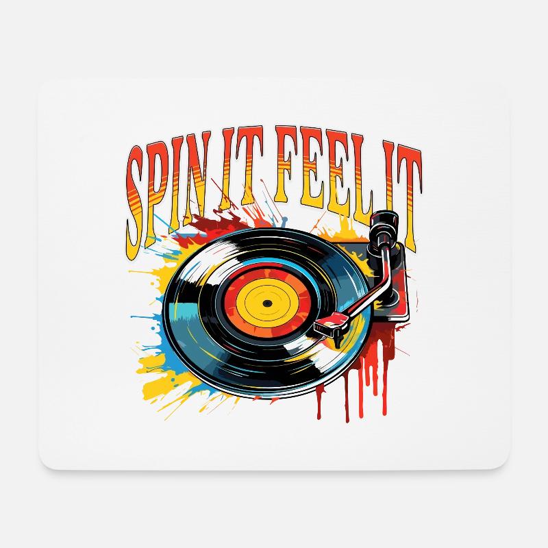 Vinyl Schallplatte Platte LP Plattenspieler Retro - Mousepad (Querformat) - Weiß