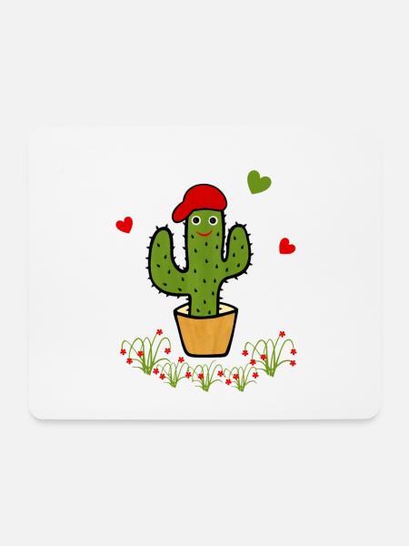 Cool green cactus - Mouse Pad (horizontal) - white