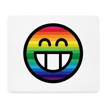 Emoticon Rainbow Grin - Mouse Pad (horizontal) - white - Front
