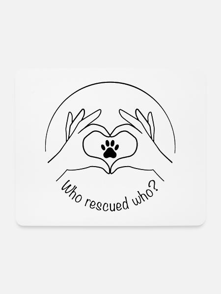 Tierrettung – who rescued who - Musemåtte (tværformat) - hvid