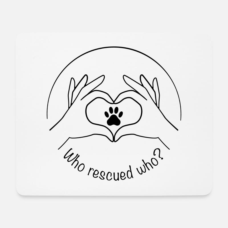 Tierrettung – who rescued who - Mousepad (Querformat) - Weiß