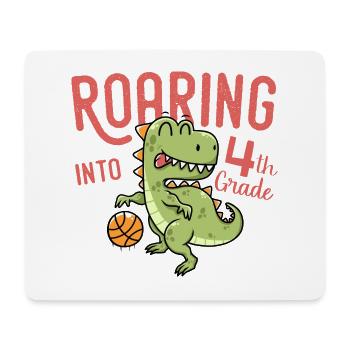 Roaring into 4th Grade Dinosaur Basketball - Tapis de souris (format paysage) - blanc - Devant
