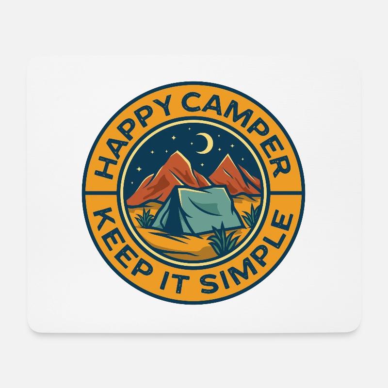 Camping Camper - Mousepad (Querformat) - Weiß