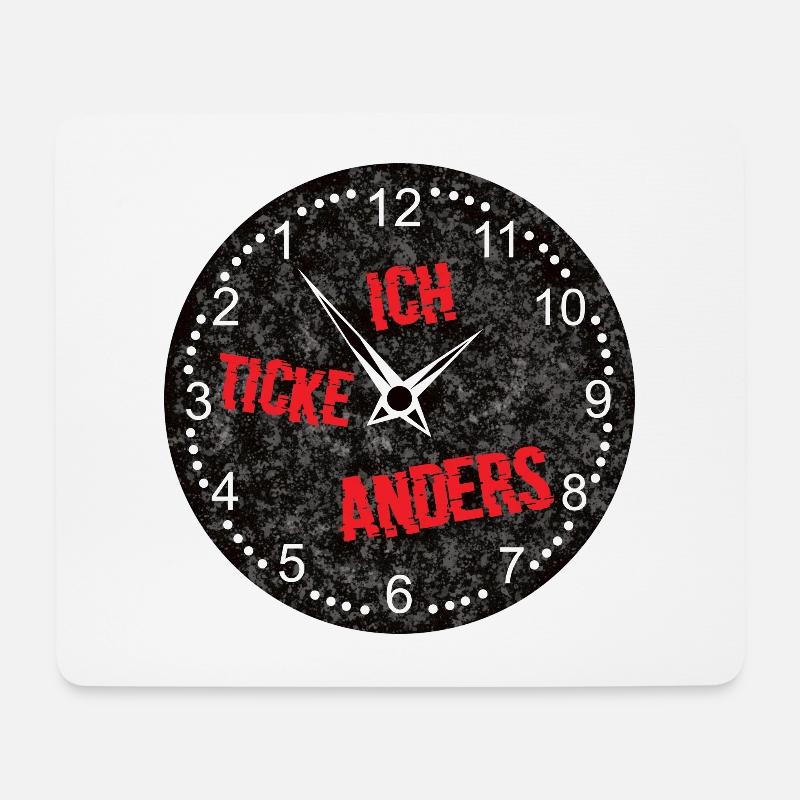 uhr - Mousepad (Querformat) - Weiß