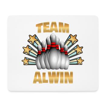Alwin as bowling - Mouse Pad (horizontal) - white - Front