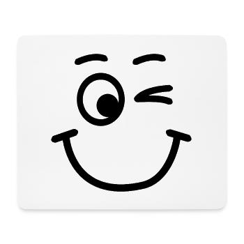 Zwinkergesicht | zwinkern, lustige Bilder, Humor - Mousepad (Querformat) - Weiß - Vorne