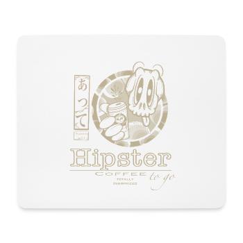 Hipster Kaffee to go - Mousepad (Querformat) - Weiß - Vorne
