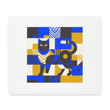 Katz Mosaic in Blue and Gold - Mouse Pad (horizontal) - white - Front