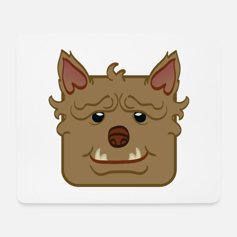 Wolf - Mousepad (Querformat) - Weiß