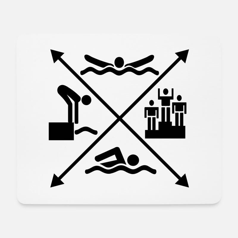 schwimmen - Mousepad (Querformat) - Weiß