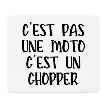 c'est pas une moto c'est un chopper - Tapis de souris (format paysage) - blanc - Devant