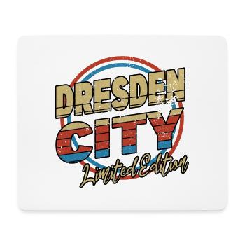 Dresden Germany City Font 80s style - Mouse Pad (horizontal) - white - Front