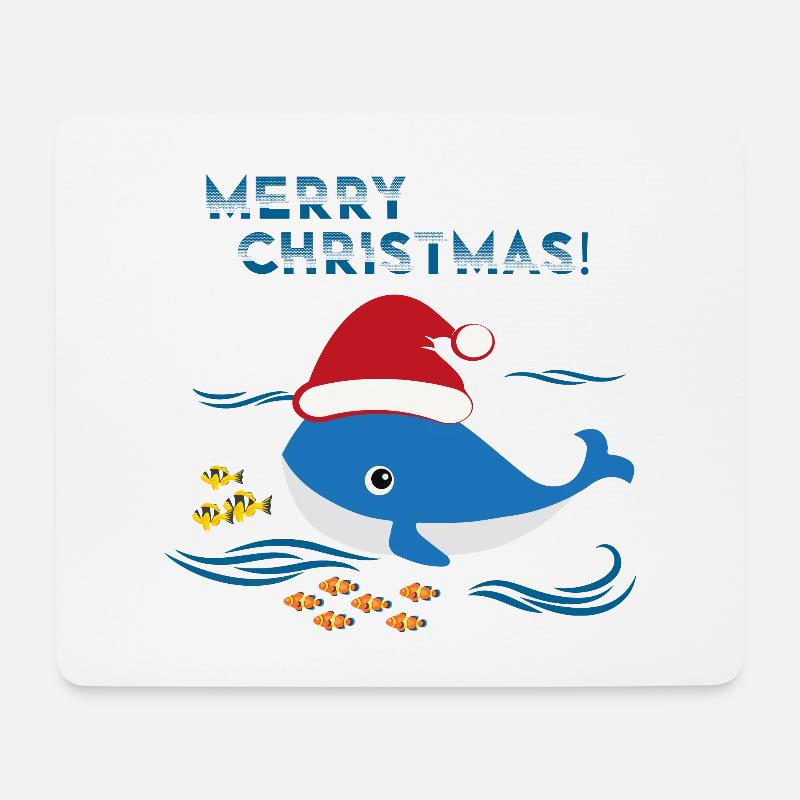 Weihnachten Wal Meer Ozean - Mousepad (Querformat) - Weiß