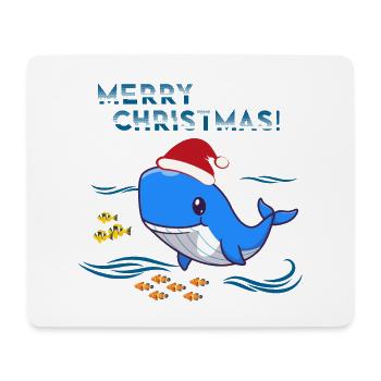 Weihnachten Wal Weihnachtsgeschenk - Mousepad (Querformat) - Weiß - Vorne