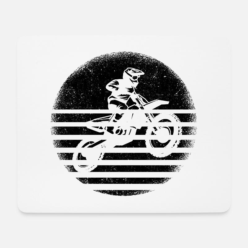 Retro Graphic Dirt Biker Motorcycle Enduro Motocro - Mousepad (Querformat) - Weiß