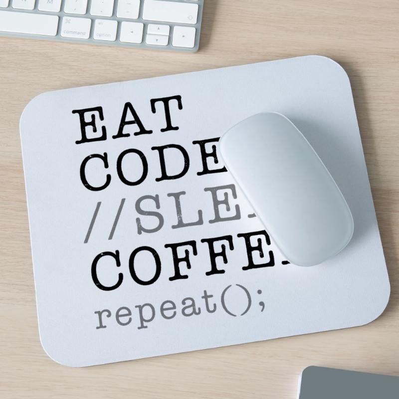 Informatique Python Programmeur Manger Code Sommeil Tapis de souris (format paysage)