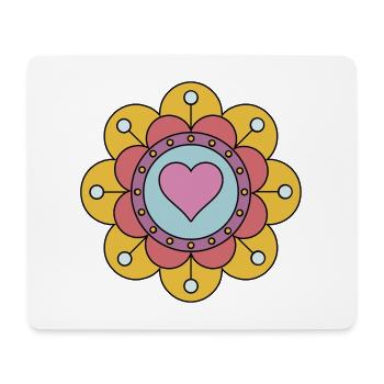 Niedliche Funky Hippie Boho Blume - Mousepad (Querformat) - Weiß - Vorne