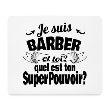 je suis barber - Tapis de souris (format paysage) - blanc - Devant