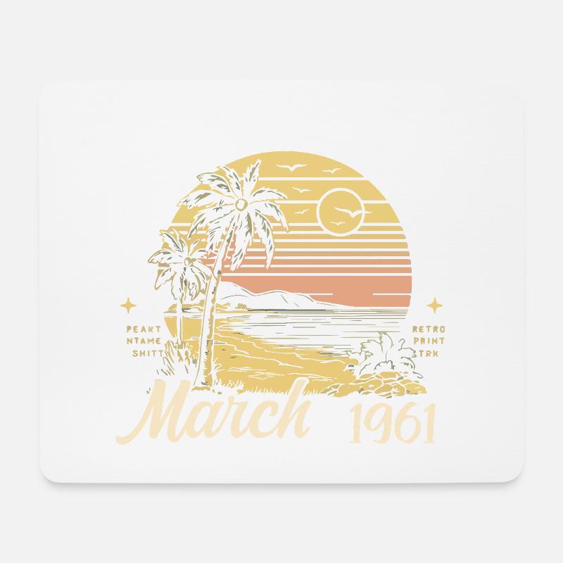 Geburtstag März 1961 - 64.Geburtstag - March 1961 - Mousepad (Querformat) - Weiß