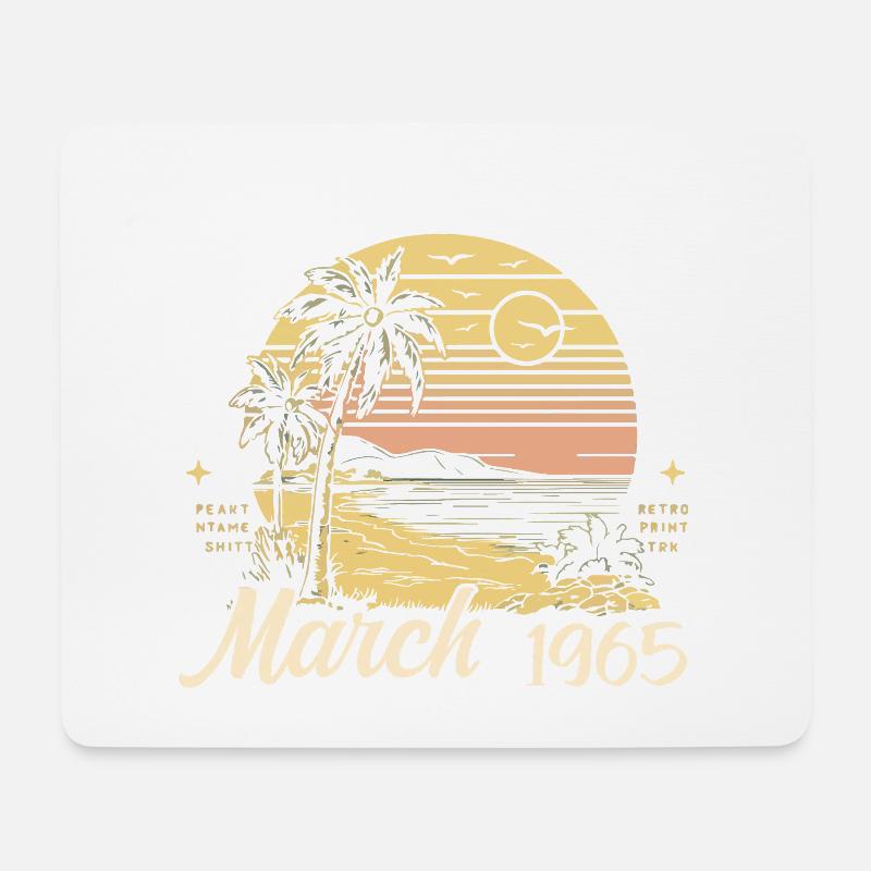 Geburtstag März 1965 - 60.Geburtstag - March 1965 - Mousepad (Querformat) - Weiß