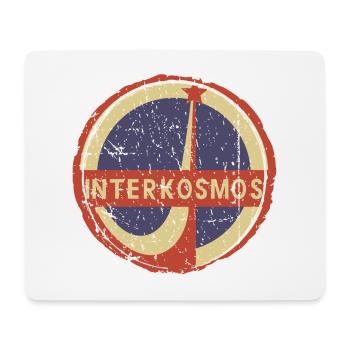 Interkosmos DDR Retro Circle Emblem - Mousepad (Querformat) - Weiß - Vorne