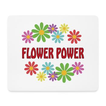 Peace Weltfrieden Flower Power Geschenk 70er Love - Mousepad (Querformat) - Weiß - Vorne