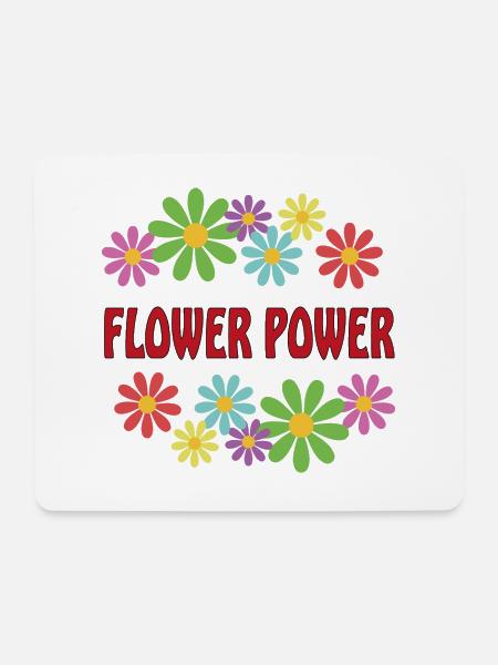 Peace Weltfrieden Flower Power Geschenk 70er Love - Musemåtte (tværformat) - hvid