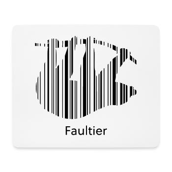 Barcode Faultier - Mousepad (Querformat) - Weiß - Vorne