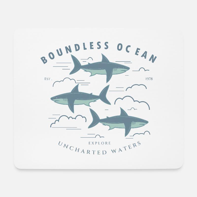 Grenzenloses Meer, erkunden Sie unbekannte Gewässer - Mousepad (Querformat) - Weiß